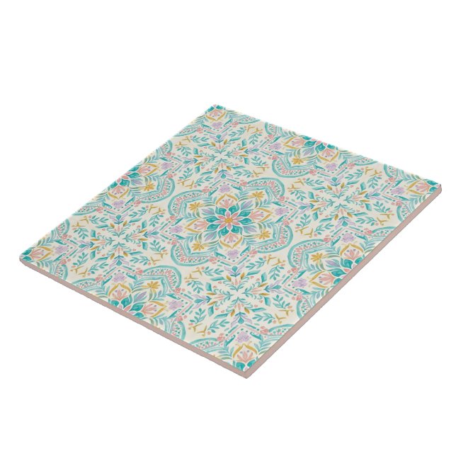 Boho Floral Ceramic Tile Fliese (Seite)