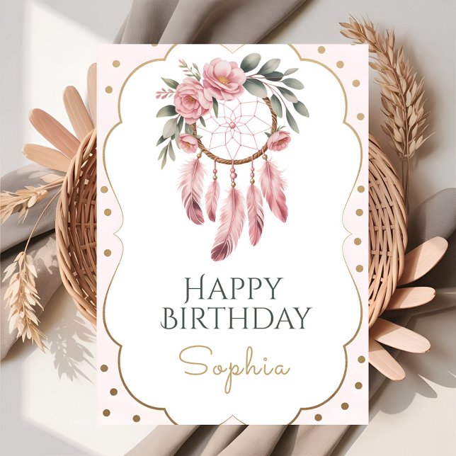 Boho Floral Chic Birthday Karte (Von Creator hochgeladen)