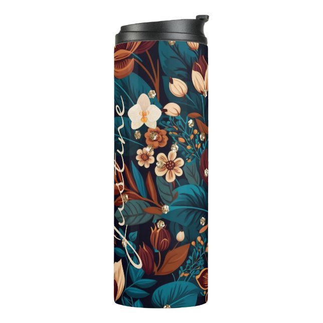 Boho Floral Chic Klasse Thermal Tumbler Thermosbecher (Nach links gedreht)
