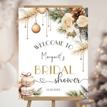 Boho Floral Christmas Brautparty Begrüßungszeichen