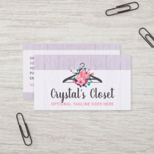 Boho Floral Clothes Hanger Closet Fashion Boutique Visitenkarte