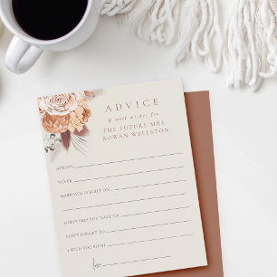 Boho Floral Coffee Brautparty Advice Card