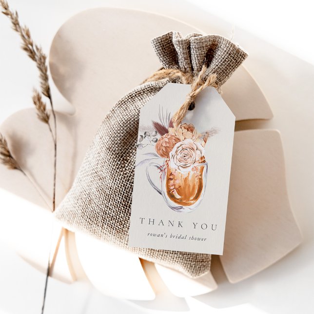 Boho Floral Coffee Brautparty Vielen Dank Geschenkanhänger (Von Creator hochgeladen)