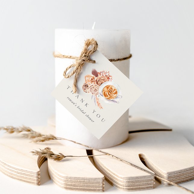 Boho Floral Coffee Brautparty Vielen Dank Geschenkanhänger (Von Creator hochgeladen)