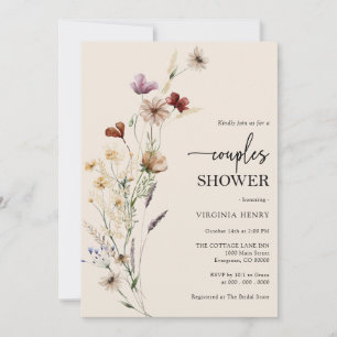 Boho Floral Couples Dusche Einladung