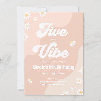 Boho Floral Daisy 5. Geburtstag 5 ist ein Vibe Einladung