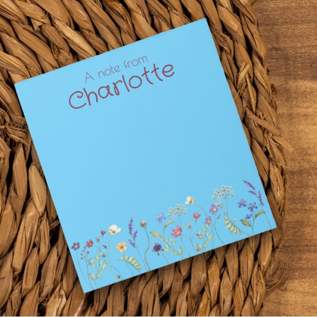 Boho Floral daisy Aquarellturguoise Notepad Notizblock (Von Creator hochgeladen)