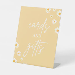 Boho Floral Daisy Groovy Geburtstagskarte und Gesc Sockelschild