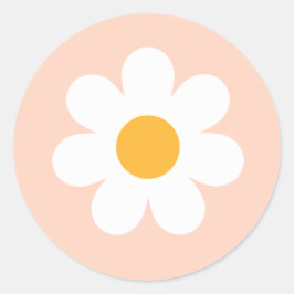Boho Floral Daisy Groovy Geburtstagsparty Favorite Runder Aufkleber