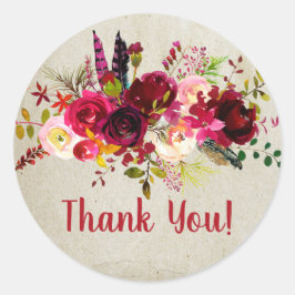 Boho floral danke Ihnen Aufkleber