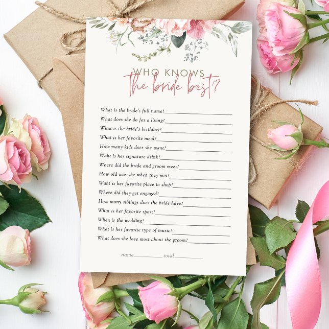 Boho Floral, der das Bride Brautparty Game kennt (Von Creator hochgeladen)