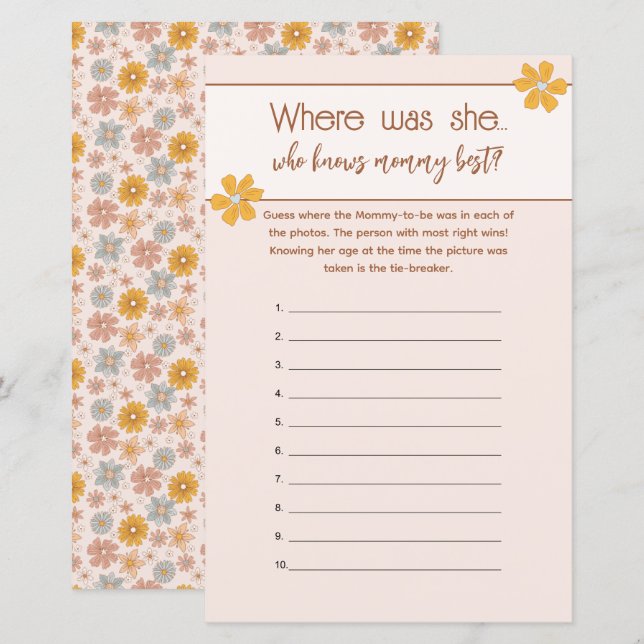 Boho Floral, der Mommy Best Picture Game kennt (Vorne/Hinten)