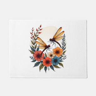 Boho Floral Dragonfly Fußmatte