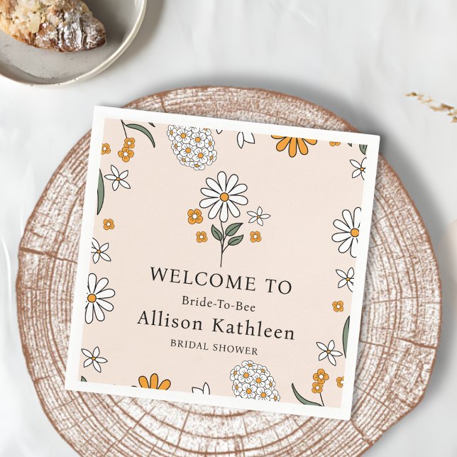 Boho Floral Earth Tones Botanisches Brautparty Serviette (Von Creator hochgeladen)