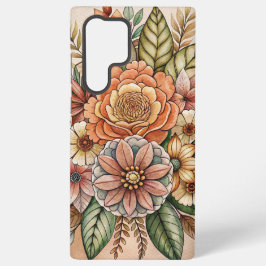 Boho Floral Earth Tones Samsung Galaxy Case Samsung Galaxy Hülle