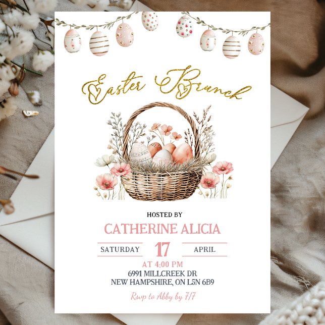 Boho Floral Easter Brunch Invitation Einladung (Von Creator hochgeladen)