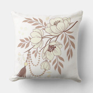 Boho Floral Elegance Soft Beige Kissen