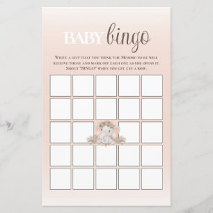 Boho Floral Elephant Baby Bingo Baby Showspiel
