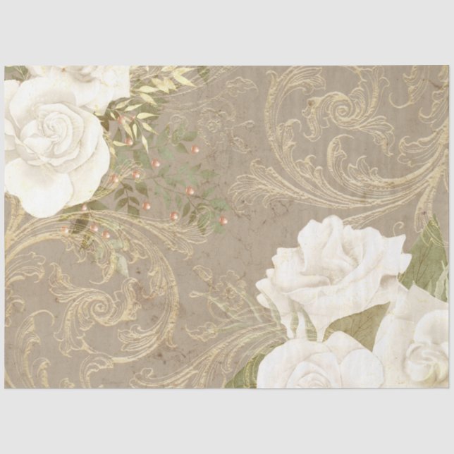 Boho Floral Ephemera Design Series #8 Seidenpapier (Vorderseite)