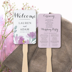 Boho Floral Eukalyptus Pink Wedding Program Fächer
