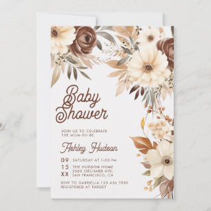 Boho Floral Fall in Liebe Babydusche Einladung