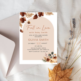 Boho Floral Fall in Liebe Pumpkin Baby Dusche Einladung