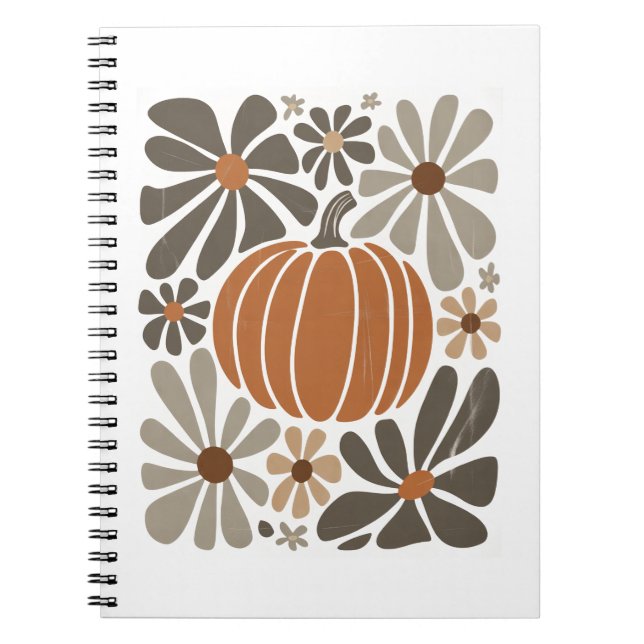 Boho Floral Fall Pumpkin-Saison Notizblock (Vorderseite)