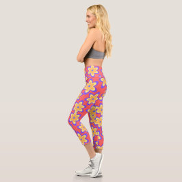 Boho Floral farbenfrohe Muster Capri Leggings