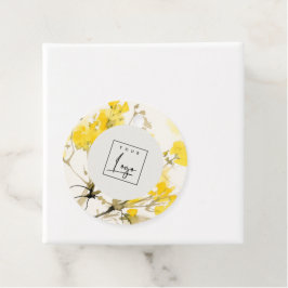 Boho-Floral-Firmenlogo für Gelbe Wildblume Geschenkanhänger
