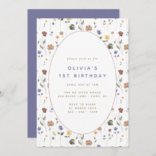 Boho Floral Fleur sauvage   Invitation