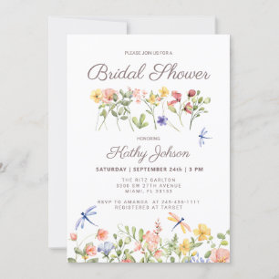 Boho Floral Fleur sauvage nuptiale Invitation