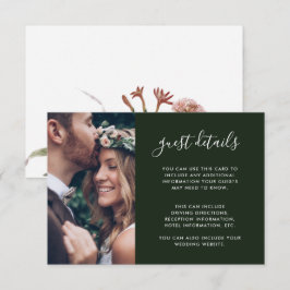 Boho Floral Foto Green Wedding Guest Details Begleitkarte
