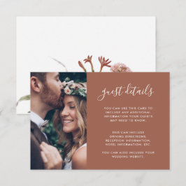 Boho Floral Foto Terracotta Wedding Details Begleitkarte