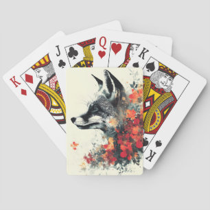 Boho Floral Fox Wildlife Nature Spielkarten