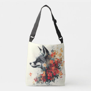 Boho Floral Fox Wildlife Nature Tragetaschen Mit Langen Trägern