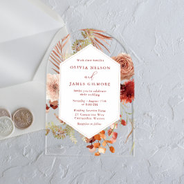 Boho Floral Frame Modern Wedding Acryleinladungen