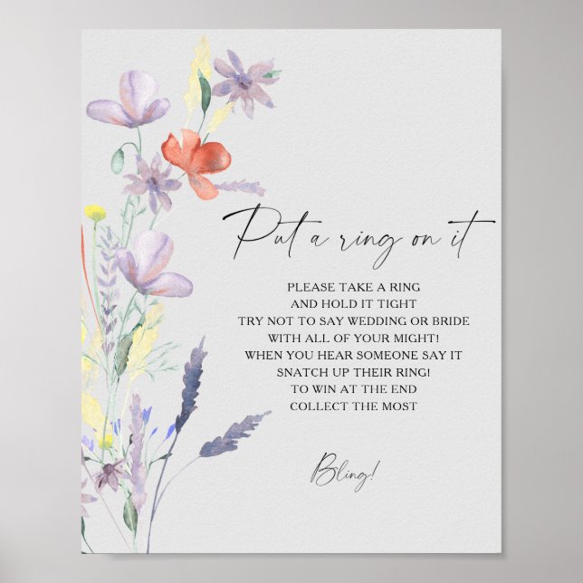 Boho-Floral-Frühling-Heiratsantrag-Spielplakat Poster (Vorne)