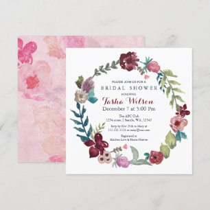 Boho Floral Garden Bridal Douche Invitations