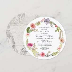Boho Floral Garden Bridal Douche Invitations