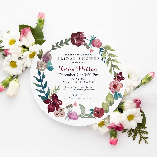 Boho Floral Garden Bridal Douche Invitations (Boho Floral Garden Bridal Shower Invitations)