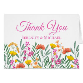 Boho Floral Garden Wildblumen Hochzeit Vielen Dank