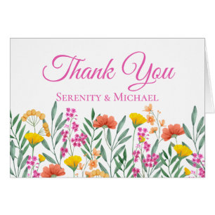 Boho Floral Garden Wildblumen Hochzeit Vielen Dank