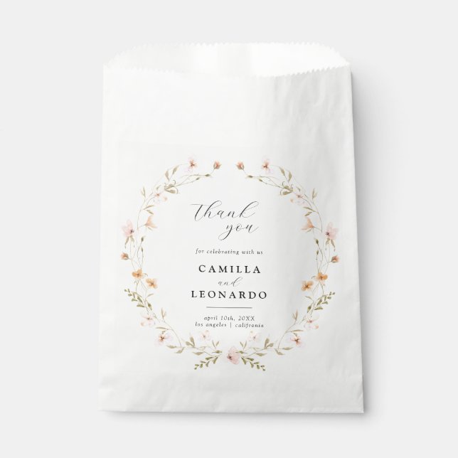 Boho Floral Gastgeschenk Hochzeit Bag Geschenktütchen (Vorderseite)