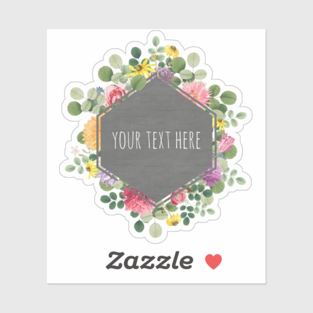 Boho Floral Geometric Label Sticker (Blatt)