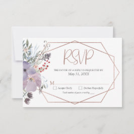 Boho Floral Geometric Wedding RSVP Karte