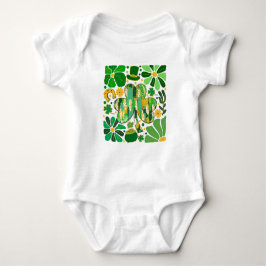 Boho Floral Glitzer St Patrick Day Kleeblatt Baby Strampler