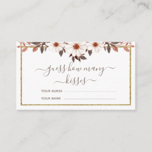 Boho Floral Gold Rahmen Wie viele Kisses Bridal Sp Begleitkarte