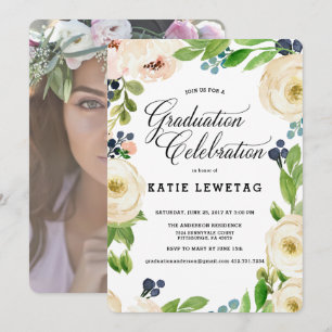 BOHO FLORAL GRADUY PARTY INVITATION