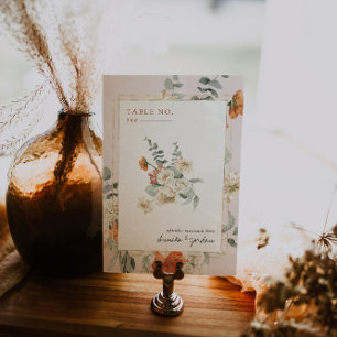 Boho Floral Greenery Botanical   Hochzeit Tischnummer