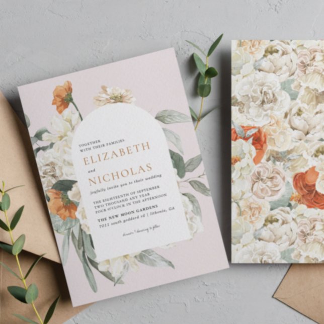 Boho Floral Greenery Botanische Hochzeit Einladung (Von Creator hochgeladen)